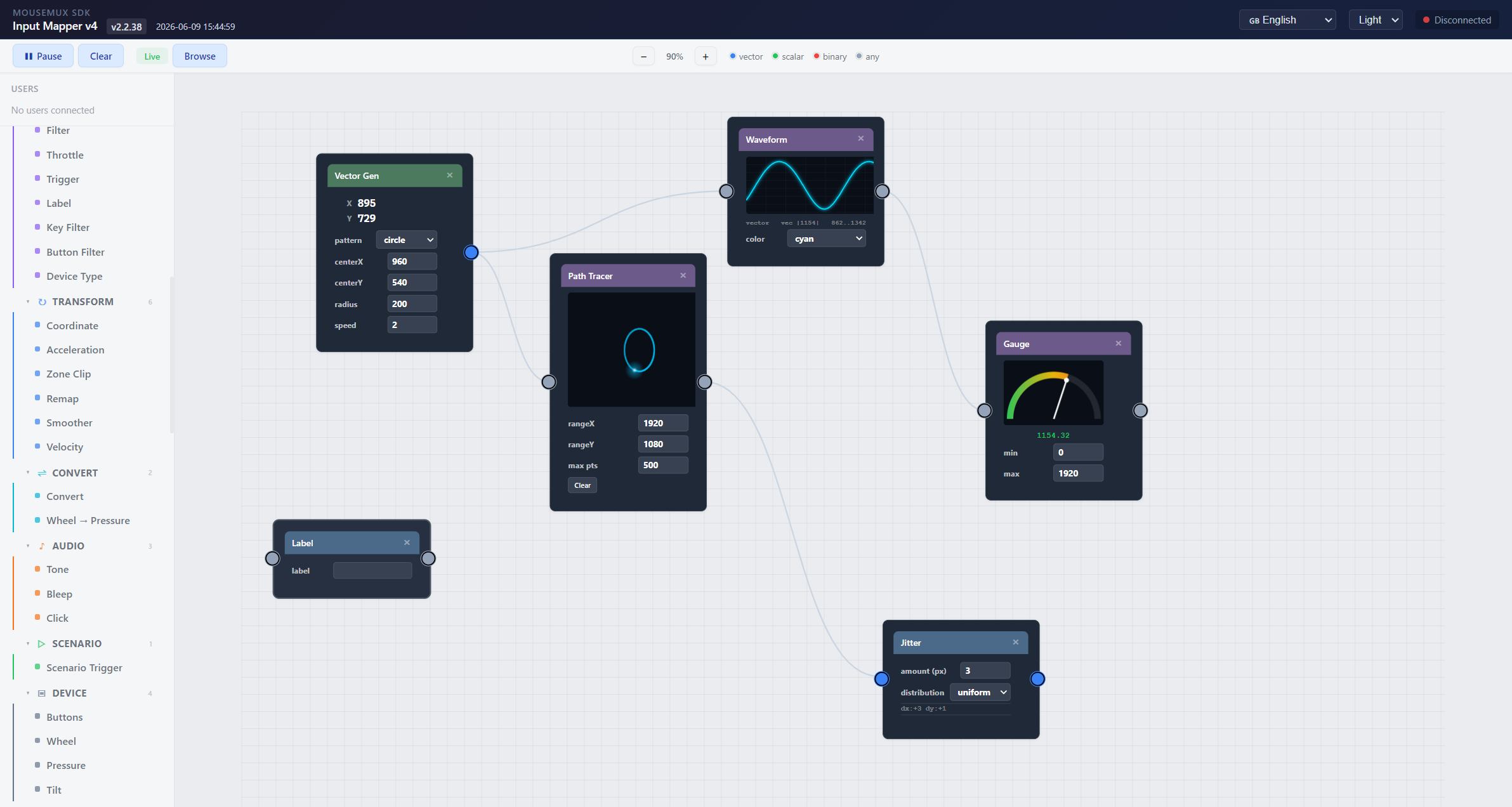 Input Mapper - visual node editor for routing MouseMux input
