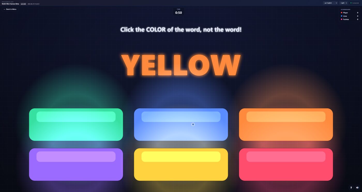Color Match: click the colour of the word, not the word